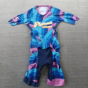 Jakroo Cycling Jersey Mens M Purple Full Body Zip Up Phenom Racing Team Padded